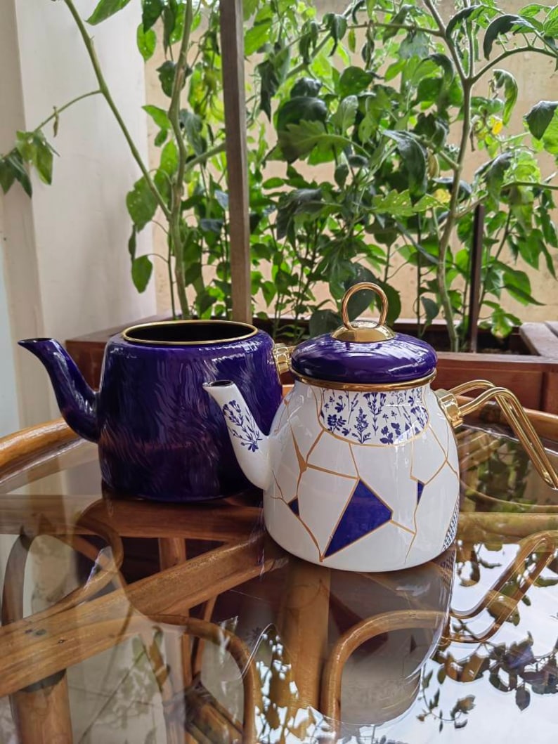 Enamel Teapot Set / Turkish Tea Pot Set Turkish Samovar Tea Etsy