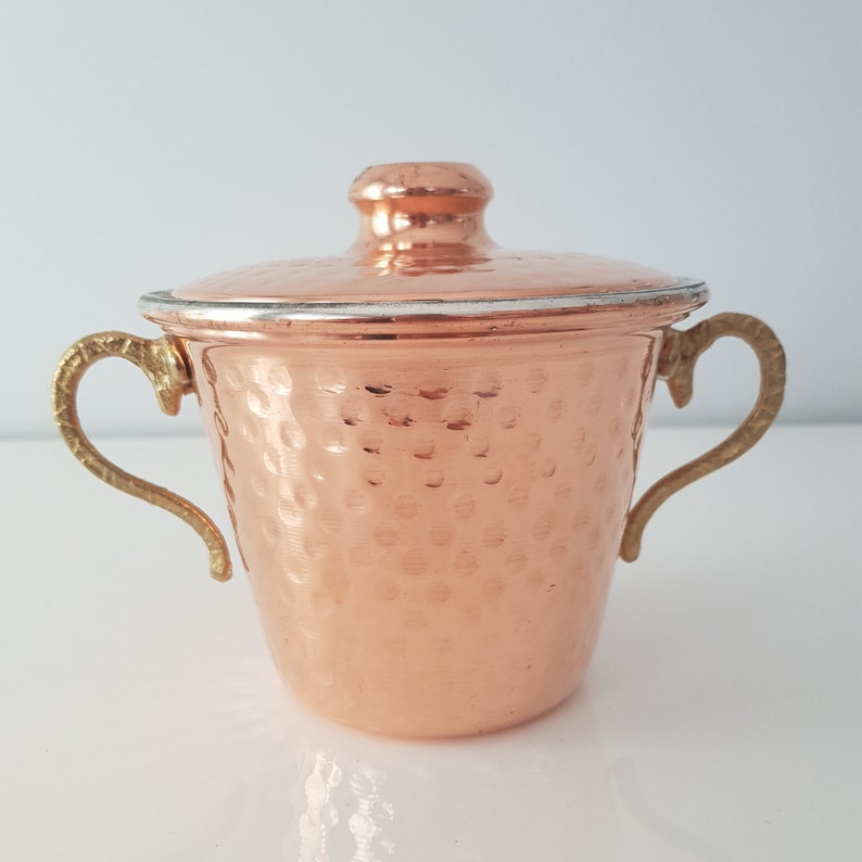 Copper Bowl With Lid Double Handle / Turkish Traditional Etsy