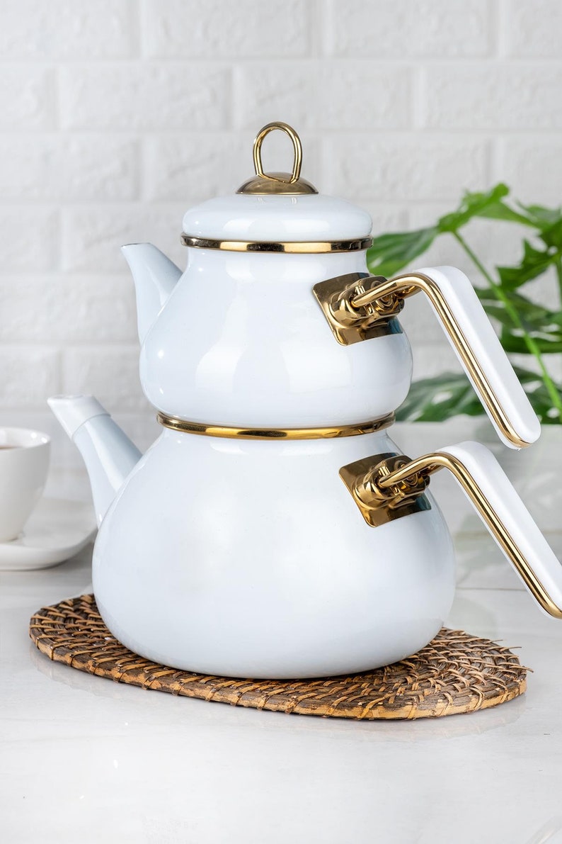 Enamel Teapot Set / Turkish Tea Pot Set Turkish Samovar Tea Etsy