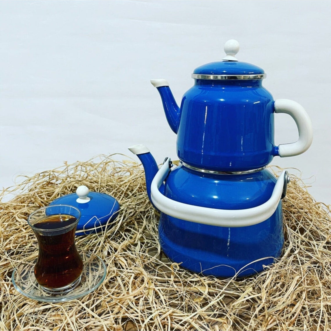 Enamel Teapot Set / Turkish Tea Pot Set Turkish Samovar Tea Etsy