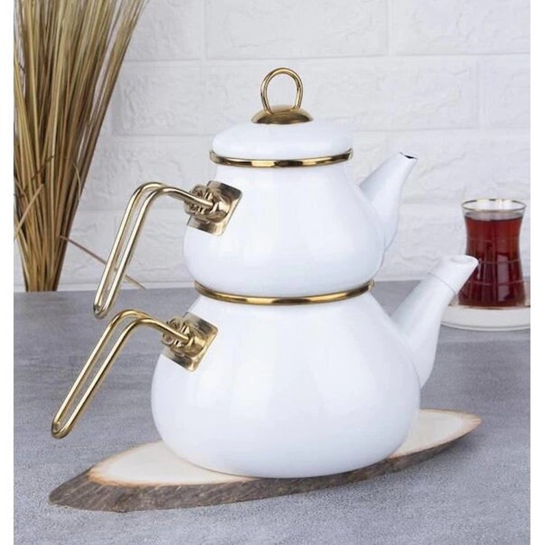 Enamel Teapot Set / Turkish Tea Pot Set Turkish Samovar Tea Etsy