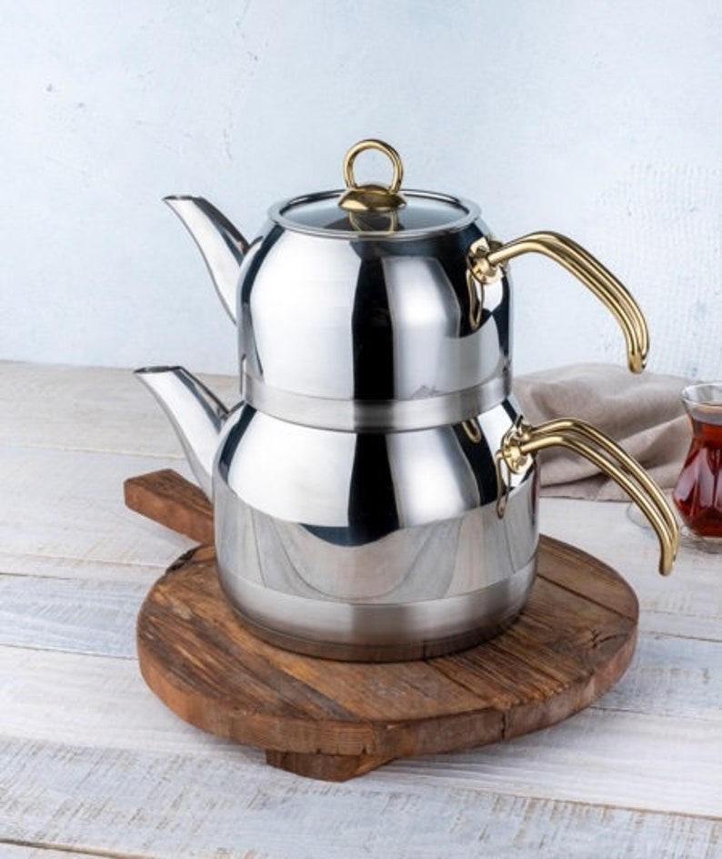 Turkish Tea Pot Set Turkish Samovar Tea Maker Stove Top Tea Etsy