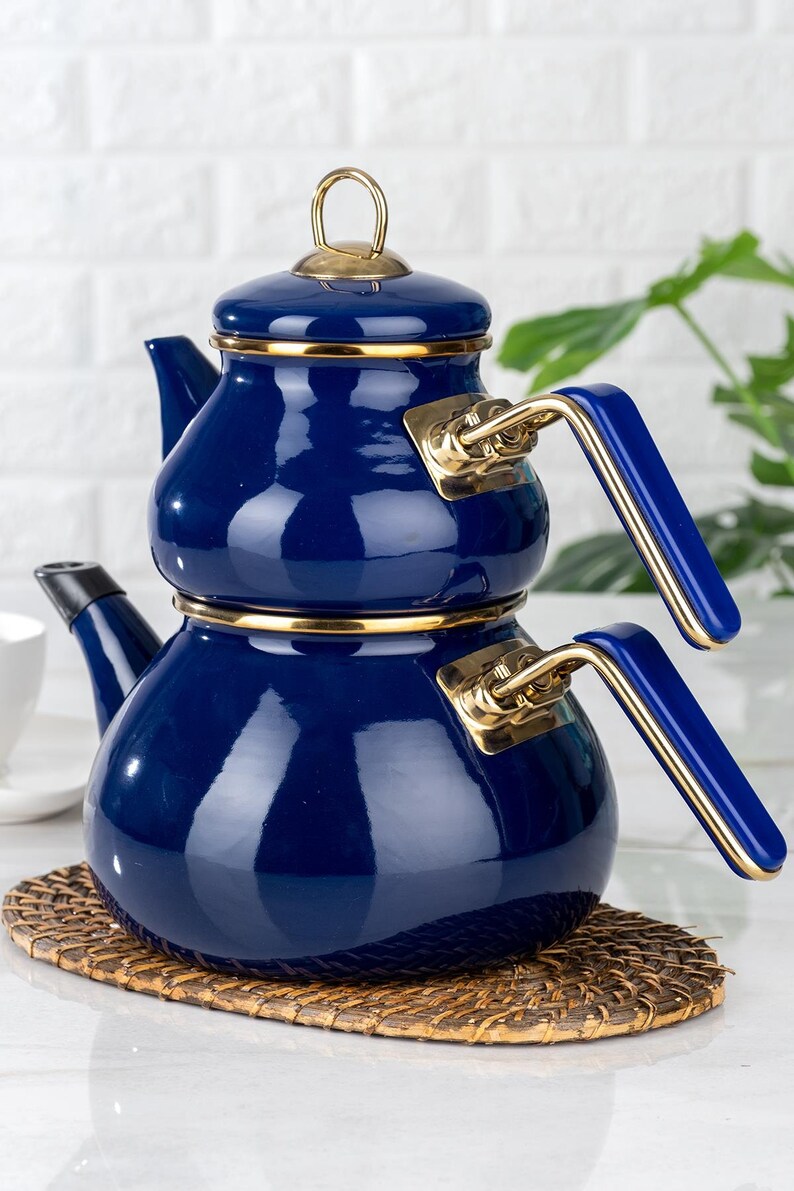 Enamel Teapot Set / Turkish Tea Pot Set Turkish Samovar Tea Etsy