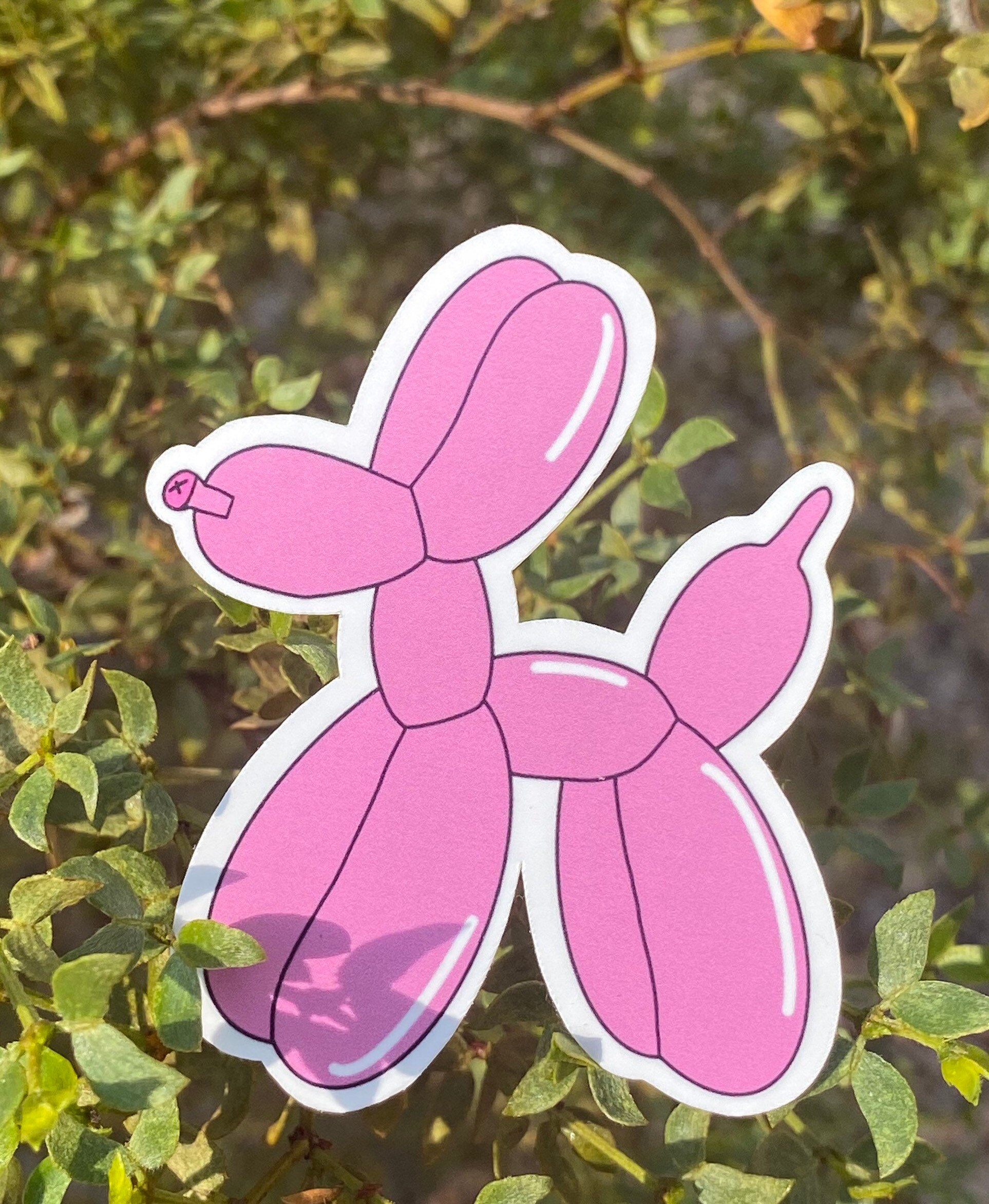 Pink Balloon Dog Sticker Pink Balloon Dog Sticker for Etsy