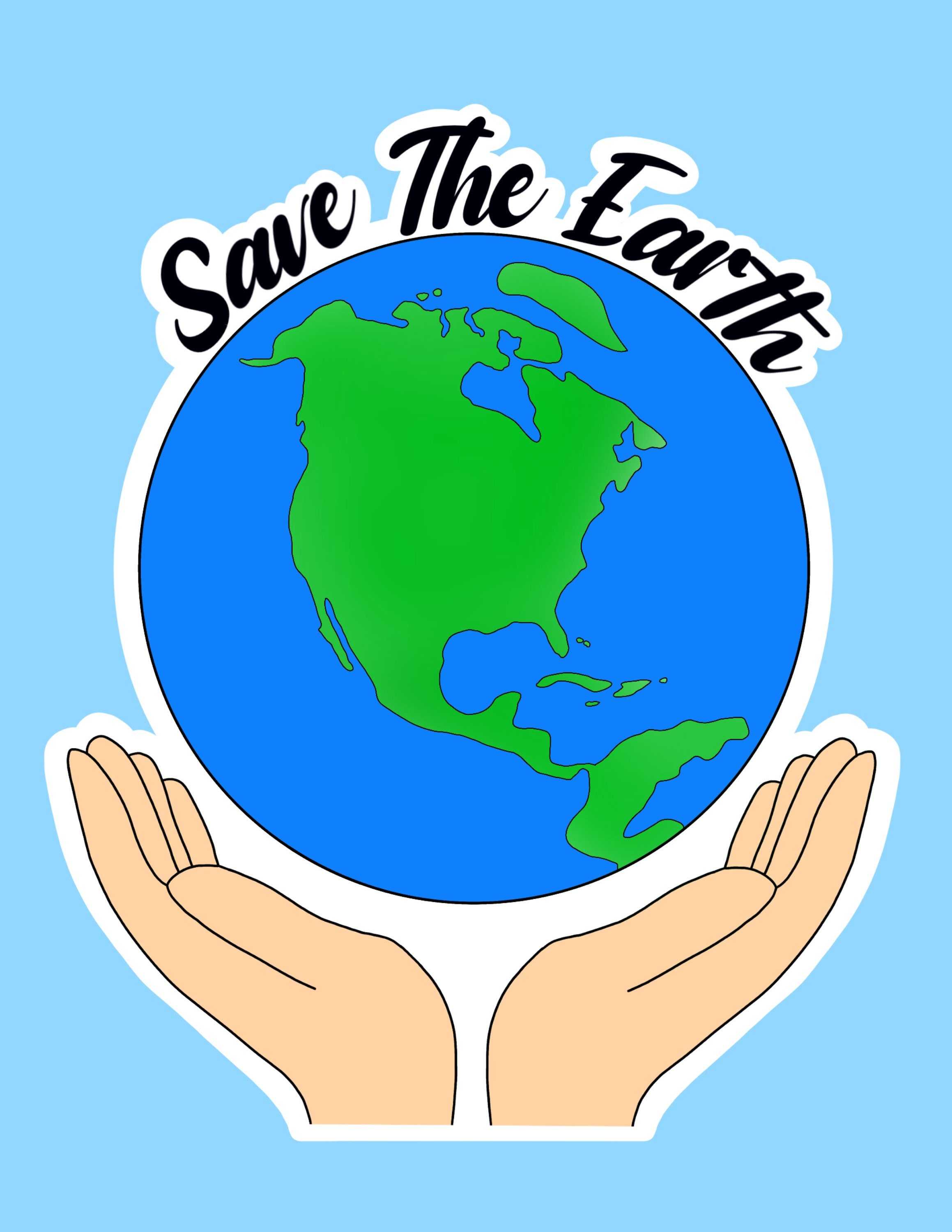 Save the Earth Sticker Waterproof Sticker Sticker for Etsy