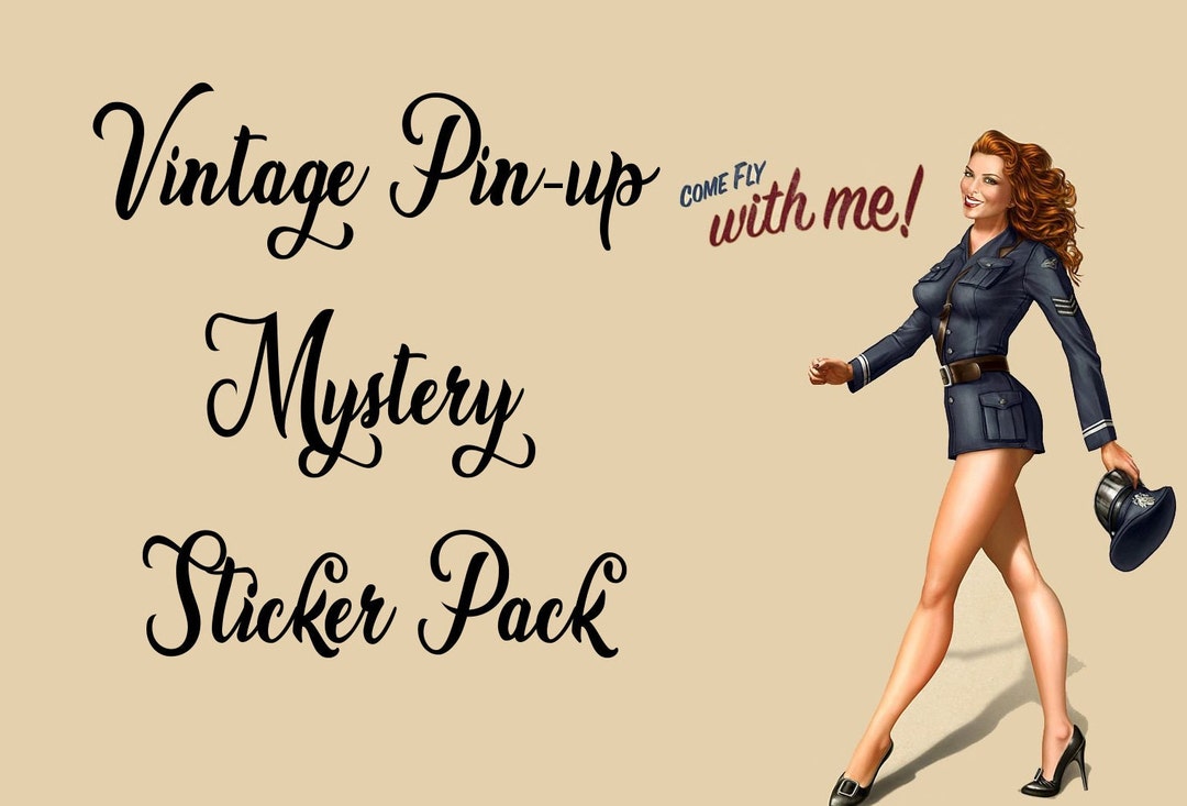 Vintage Pinup Stickers Mystery Sticker Pack Sticker Bundle Glossy Vinyl Stickers Laptop Journal
