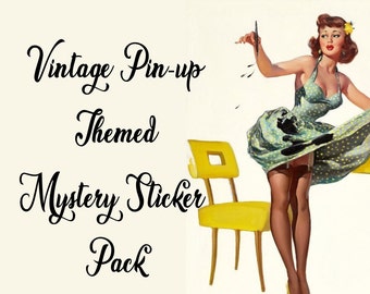 Stickers Vintage Pin Up Grab Bag | Mystery Stickers | Sticker Bundle Glossy Vinyl Stickers | Laptop Journal Stationary Choose Bundle size !