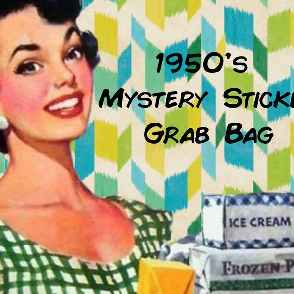 1950s Stickers Grab Bag | 1950's Themed Sticker Pack | Vinyl Stickers | Laptop Journal Stationary Choose Bundle size !