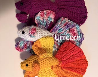 Handmade Crochet Betta Fish Plush | Amigurumi Fish Toy | Betta Lover Gift