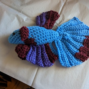 Custom Crochet Betta fish - send image of your fish to be recreated into a crochet stuffie