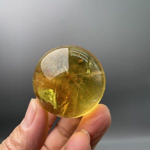 1.89&quot; Natural Citrine Quartz Crystal Ball/Top Quality Yellow Quartz Sphere/Golden crystal ball/Reiki Healing/Fortune and Luck Crystal Sphere