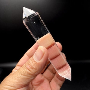 4,72 &quot;Natürlicher Himalaya Himalaya Wasser klarer Quarzkristallpunkt / 24-seitiger Doppelender Perfekter Vogel Zauberstab / Kristallstift / Weihnachtsgeschenk