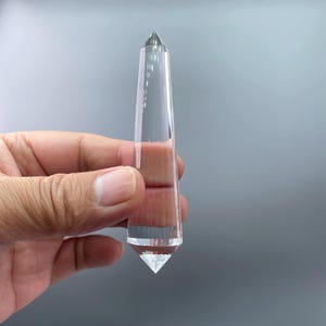 &quot;3,9 &quot;&quot;Nature Tibetan Himalaya Wasser klar Quarz Kristallspitze / TOP Qualität 24 Seitiger Doppelender Vogel Zauberstab / Kristall Stick / Weihnachtsgeschenk.&quot;