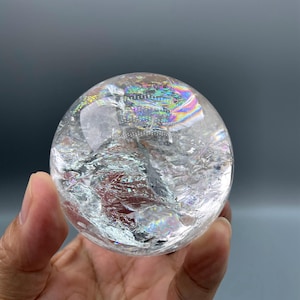 2.85&quot;Natural White Clear Quartz Crystal Ball, Tibetan Himalayan Stunning Rainbow Crystal Sphere,High Quality Quartz,Meditate,Crystal Decor