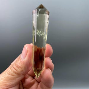 3.58&quot; Polished Clear Citrine Quartz Points Himalayan Natural Tibetan Rainbow Crystal/24 Sided Double Terminated Vogel Wand/Reiki Heal Stick