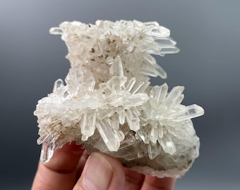 Natürlicher Bergkristall-Cluster / atemberaubende raue Chrysantheme-Kristallstufe / Rohquarz-Cluster-Spitze / Druzy / Reiki-Heilung