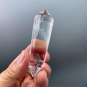 3.7 &quot;Nature Tibetan Himalaya Wasser klar Quarz Kristallspitze / TOP Qualität 24 Seitiger Doppelender Vogel Zauberstab / Kristall Stick / Weihnachtsgeschenk