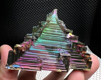 Rainbow Bismuth Crystal Cluster Mineral Specimen Decor,Gorgeous Teaching tool stone,Lab-Grown Educational Rock,Meditation Gem,Christmas Gift
