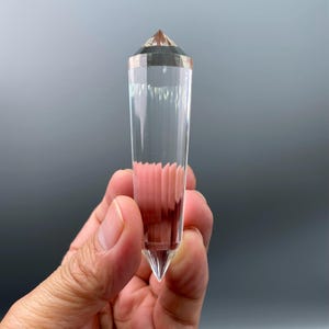 &quot;3,66 &quot;&quot;Nature Tibetan Himalaya Wasser klar Quarz Kristallspitze / TOP Qualität 24 Seitig Doppelender Vogel Zauberstab / Crystal Stick Geschenk.&quot;