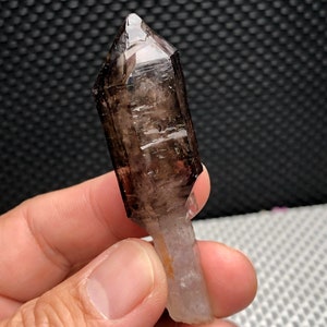 Smoky Amethyst Scepter Quartz Specimen,Super Seven RARE Raw/Rough Smoky Purple Elestial Quartz,Alligator/Crocodile Quartz Companion crystals