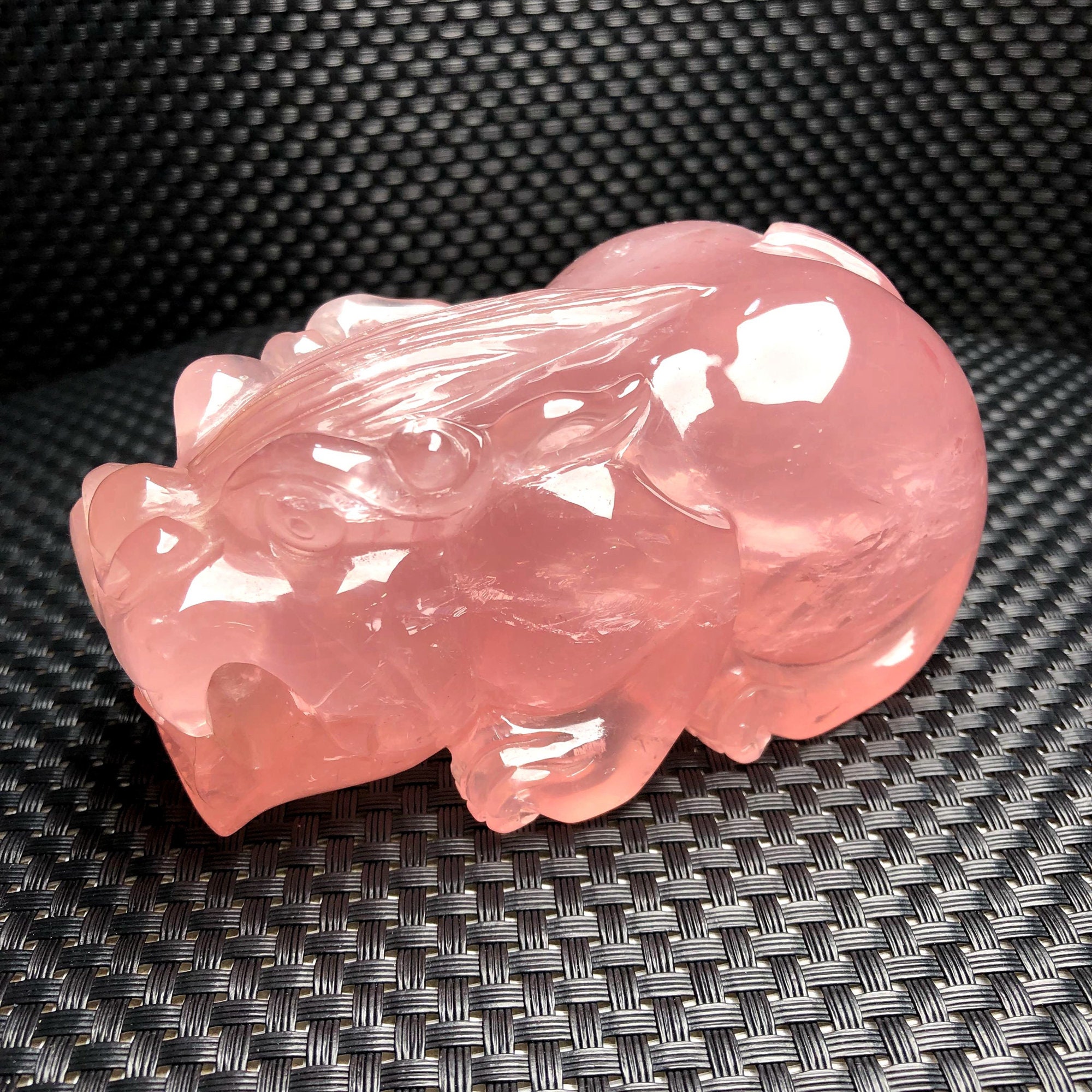 ローズクォーツ BIG貔貅 淡いピンク品質良♡1キロ超 ローズクォーツ