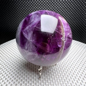 3.54&quot;Natural Rainbow Fluorite Large Ball,TOP Quality Polished Purple Green Fluorite Sphere,Meditate Crystal Big Ball,Reiki Heal Crystal Gift
