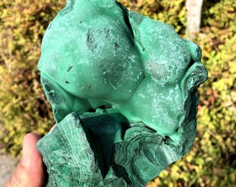 Large Botryoidal Malachite Specimen: Raw Green Mineral Cluster