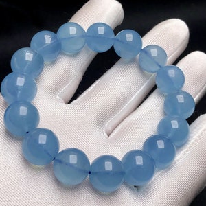 Natural Aquamarine Round Beads Bracelet,Top Quality Gemstone Bracelet,Blue Bracelet,Blue Crystal Bracelet,Reiki Healing,Valentine 13mm