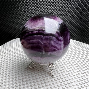 3.19&quot;Natural Rainbow Fluorite Large Ball,TOP Quality Polished Purple Green Fluorite Sphere,Meditate Crystal Big Ball,Reiki Heal Crystal Gift