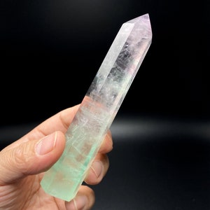 5.5&quot;Natural Rainbow Fluorite Crystal Point,TOP Quality Hand made Purple Green Fluorite Tower Decor,Reiki Healing Meditate Crystal Obelisk