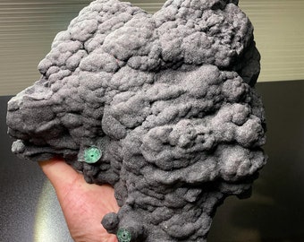 12.3LB Natural Botryoidal Malachite Mineral Specimen,TOP Quality Gray symbiotic ore,Raw Green Malachite Cluster,Large Malachite Gift for her