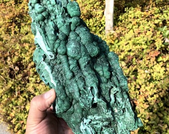 5.6LB Botryoidal Malachite Specimen: Raw Green Mineral Cluster