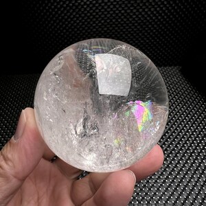 2.8&quot;Natural White Clear Quartz Crystal Ball,Tibetan Himalayan Stunning Rainbow Crystal Sphere,High Quality Quartz,Meditate,Crystal Decor