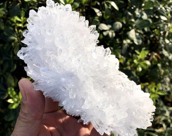 Natürlicher Bergkristall-Cluster / atemberaubende raue Chrysantheme-Kristallstufe / Rohquarz-Cluster-Spitze / Druzy / Reiki-Heilung