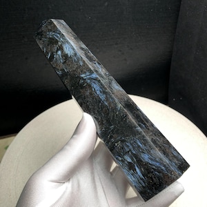 8.07&quot;Natural Astrophyllite Quartz Crystal Big Point,Stunning Hand made Larger Obelisk/Tower/Point Decor,Reiki Healing Meditate Crystal Gift