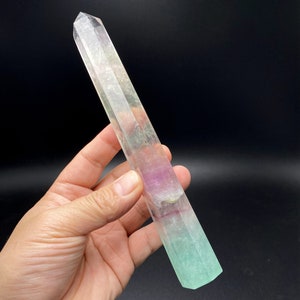 8&quot; Natural Rainbow Fluorite Crystal Point,TOP Quality Hand made Purple Green Fluorite Tower Decor,Reiki Healing Meditate Crystal Obelisk