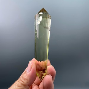 4.61&quot; Polished Clear Citrine Quartz Points Himalayan Natural Tibetan Rainbow Crystal/24 Sided Double Terminated Vogel Wand/Reiki Heal Stick