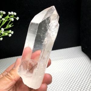 5.16&quot;Natural Clear Lemurian Seed Quartz Crystal/Amazing Rough Unpolished Quartz Point/Companion crystals/Record KEEPERS/Linear Ridges/Brazil