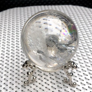 Natural Clear Quartz Crystal Ball: Himalayan Rainbow Sphere (54mm)