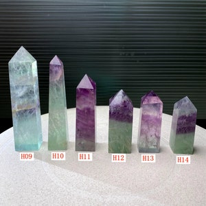 2.4&quot;-4.2&quot;Natural Rainbow Fluorite Crystal Point,TOP Quality Hand made Purple Green Fluorite Tower Decor,Reiki Healing Meditate Obelisk