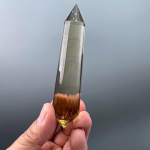 4.72&quot; Polished Clear Citrine Quartz Points Himalayan Natural Tibetan Rainbow Crystal/24 Sided Double Terminated Vogel Wand/Reiki Heal Stick