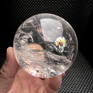 3.11&quot;Natural Clear Quartz Crystal Ball,Tibetan Himalayan Stunning Big Rainbow Crystal Sphere,High Quality Quartz,Meditate,Crystal Decor Gift