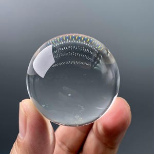 1.83&quot;Unique Natural White Water Clear Quartz Crystal Ball/Tibetan Himalayan Quartz Sphere/Reiki Heal/Crystal Sphere/Blue Angel&#39;s Feathers