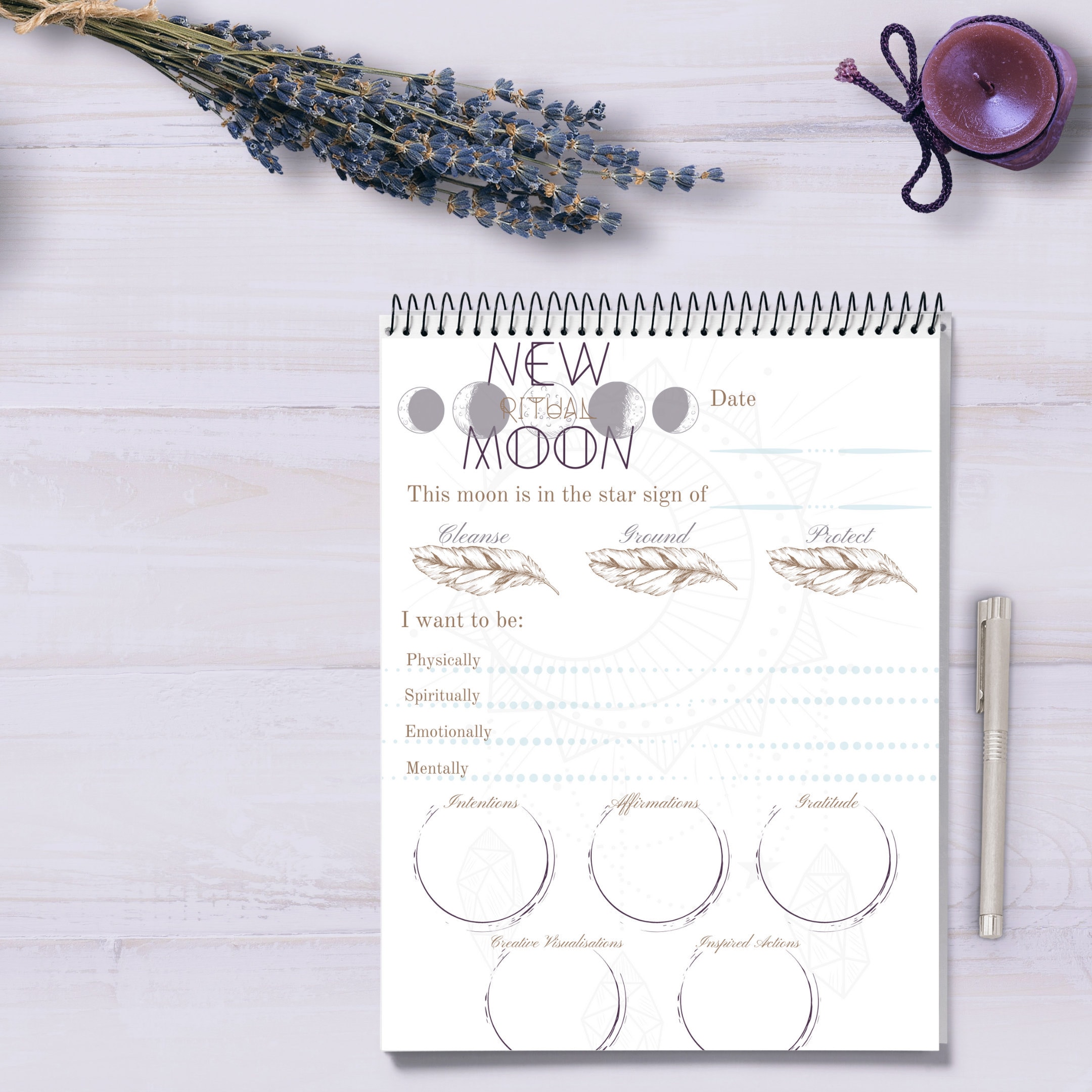New Moon Journal Page Instant Download New Moon Ritual Etsy