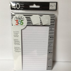 The Happy Planner and Me & My Big Idea Pre-Punched for the Disc Bound System. 40 Sheets of 2 Styles, Lined Paper and Graph Paper