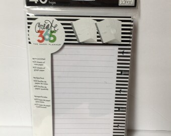 Happy Planner Paper: Lined & Graph, Disc Bound System, 40 Sheets