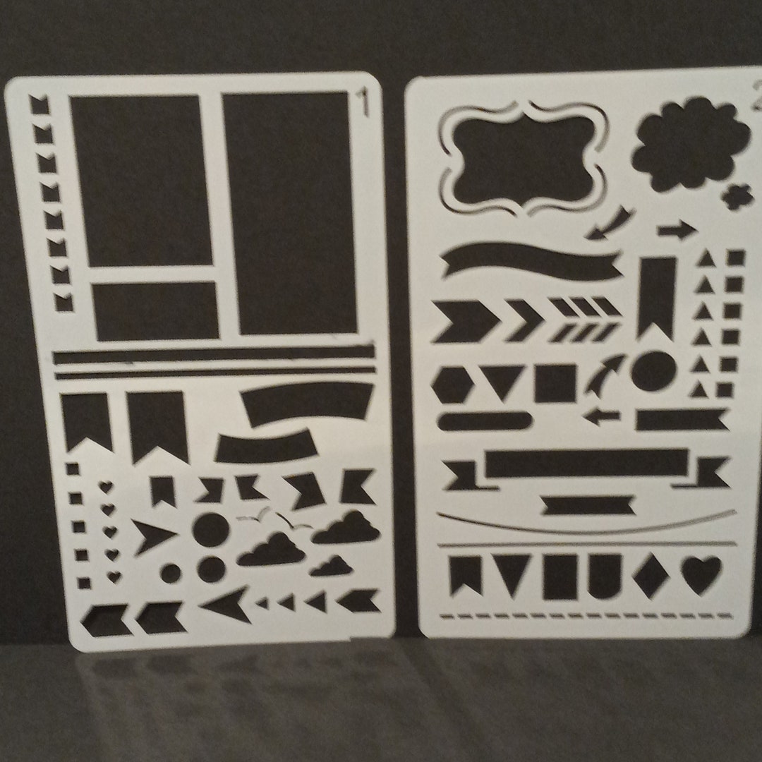 Planner Stencils Banners Stencils Weather Stencils Frame Etsy