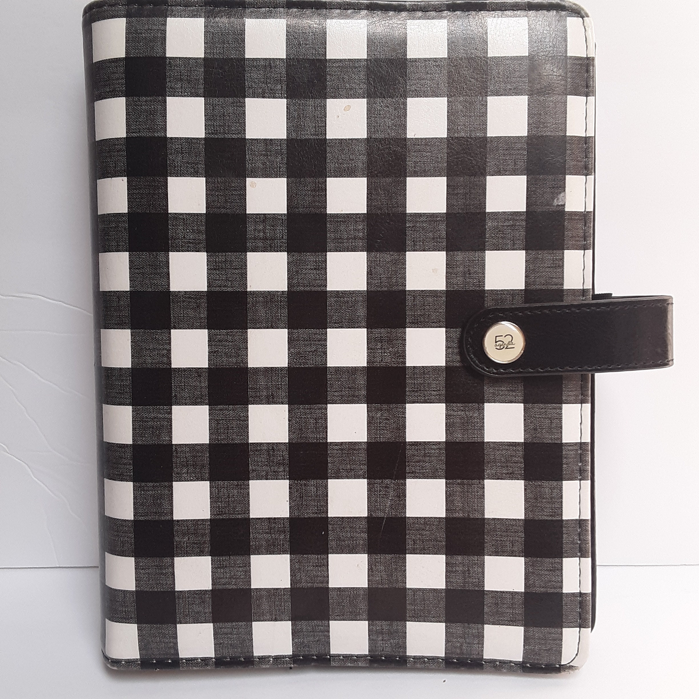 Luxury A5 Size Checkered & Black Quilted Agenda Planner