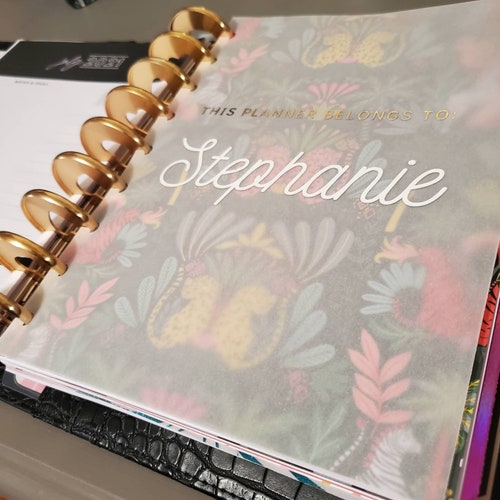 Custom Foiled Name Vellum Dashboard Planner Insert Etsy