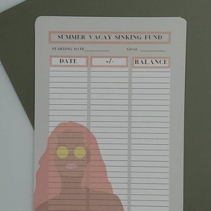 Rastreador de fondos de emergencia para vacaciones de verano, cartulina